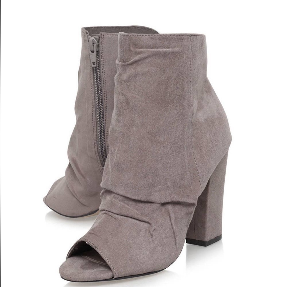 Taupe MISS KG Peeptoe Ankle Boots